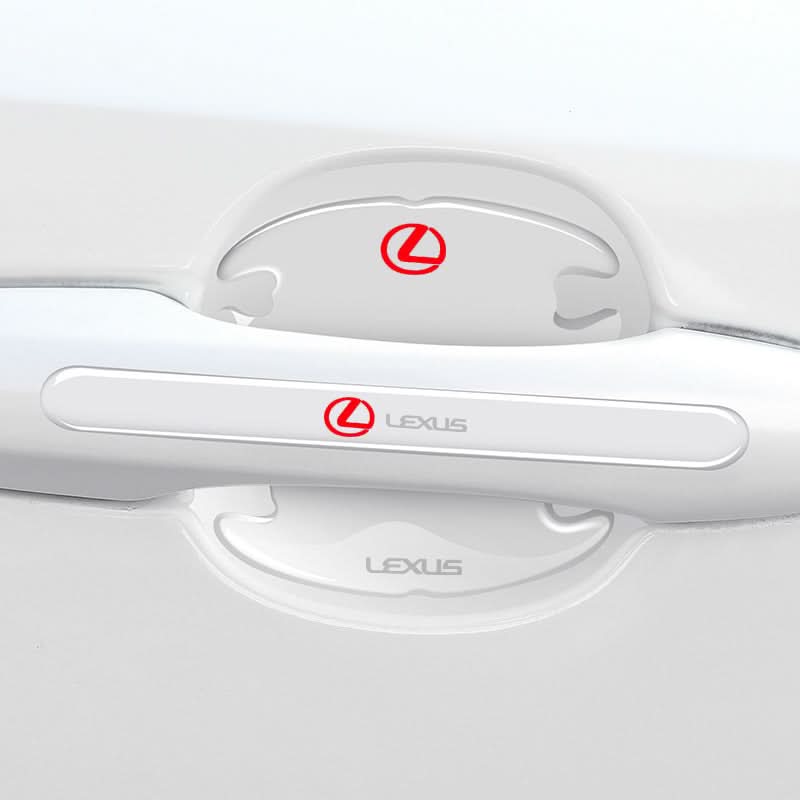 Car door handle protection strip with Lexus logo