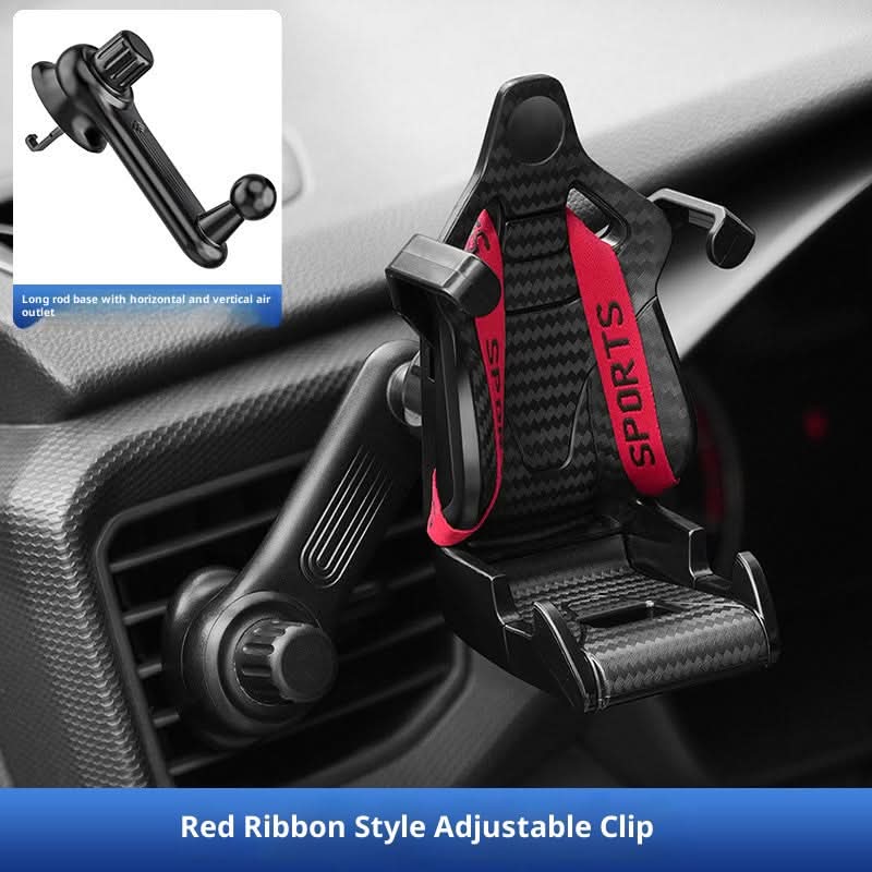 Racer Modified Car Phone Holder, Universal Air Vent Mount Bracket Extended base [suitable for horizontal and vertical air conditioning outlets] red ribbon O1CN01EGrOm31sb7t1lvXgY_e58cac4c-9de3-4482-be9f-60400eef1db4