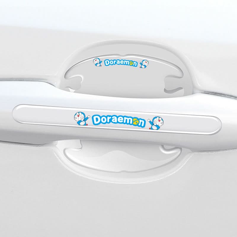 Doraemon-themed car door handle decal