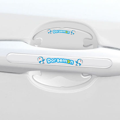 Doraemon-themed car door handle decal