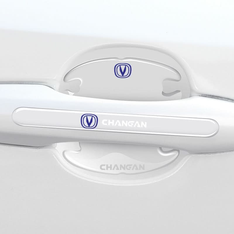 Car door handle protection strip with logo