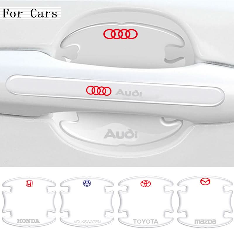 Car door handle protection sticker with Audi logo