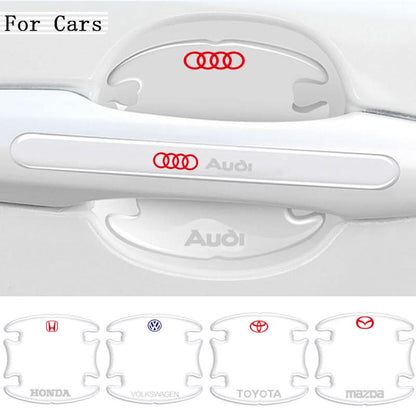 Car door handle protection sticker with Audi logo
