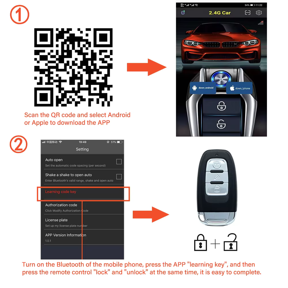 Universal Bluetooth Remote Start Kit | Mobile Phone Control One-Button Start Modification Remote-starter-car-alarm-with-autostart-smart-system-universal-start-stop-ignition-button-for-car-central.jpg__1