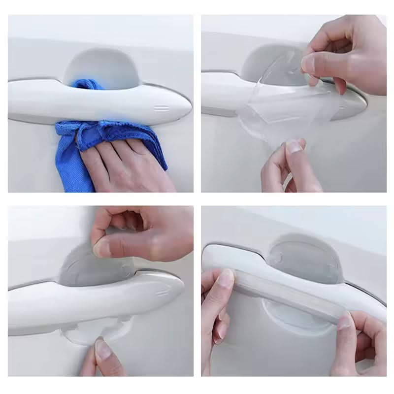 Car door handle scratch-resistant film application