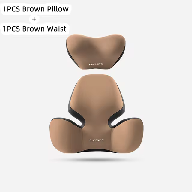 Car Headrest Pillow Neck Driving Seat Memory Foam Waist Protection Brown headrest and waistrest combination S6b31e1a9f46040dfaef3a5420140fd48D_jpg_640x640_jpg
