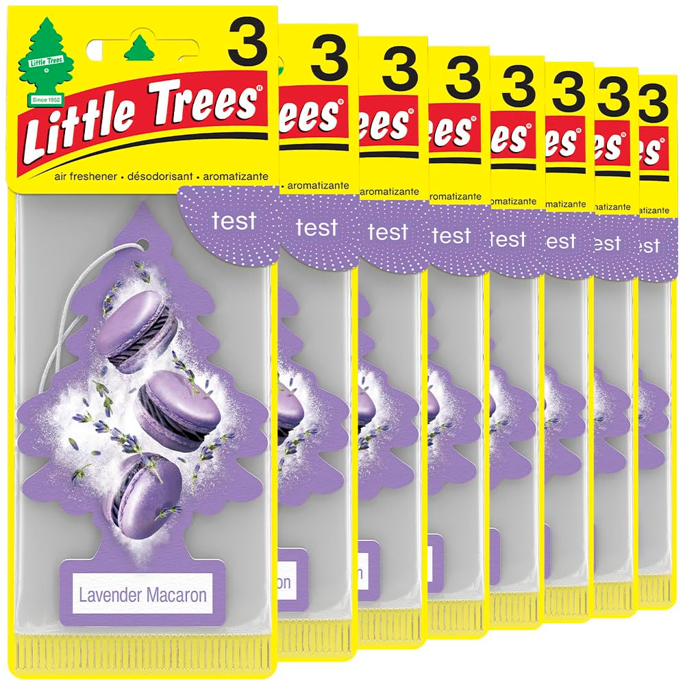 LITTLE TREES Car Air Freshener - Black Ice (24 Pack) | Long-Lasting Hanging Tree Scent for Car & Home Lavender Macaron SKU_01