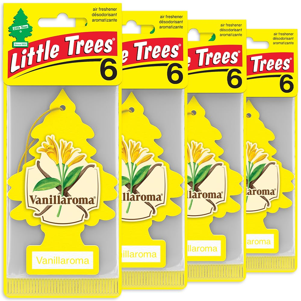 LITTLE TREES Car Air Freshener - Black Ice (24 Pack) | Long-Lasting Hanging Tree Scent for Car & Home Vanillaroma SKU_06
