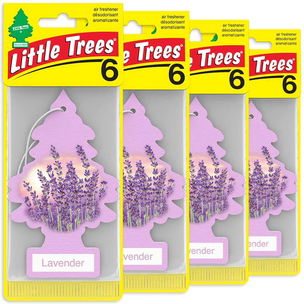 LITTLE TREES Car Air Freshener - Black Ice (24 Pack) | Long-Lasting Hanging Tree Scent for Car & Home Lavender SKU_07