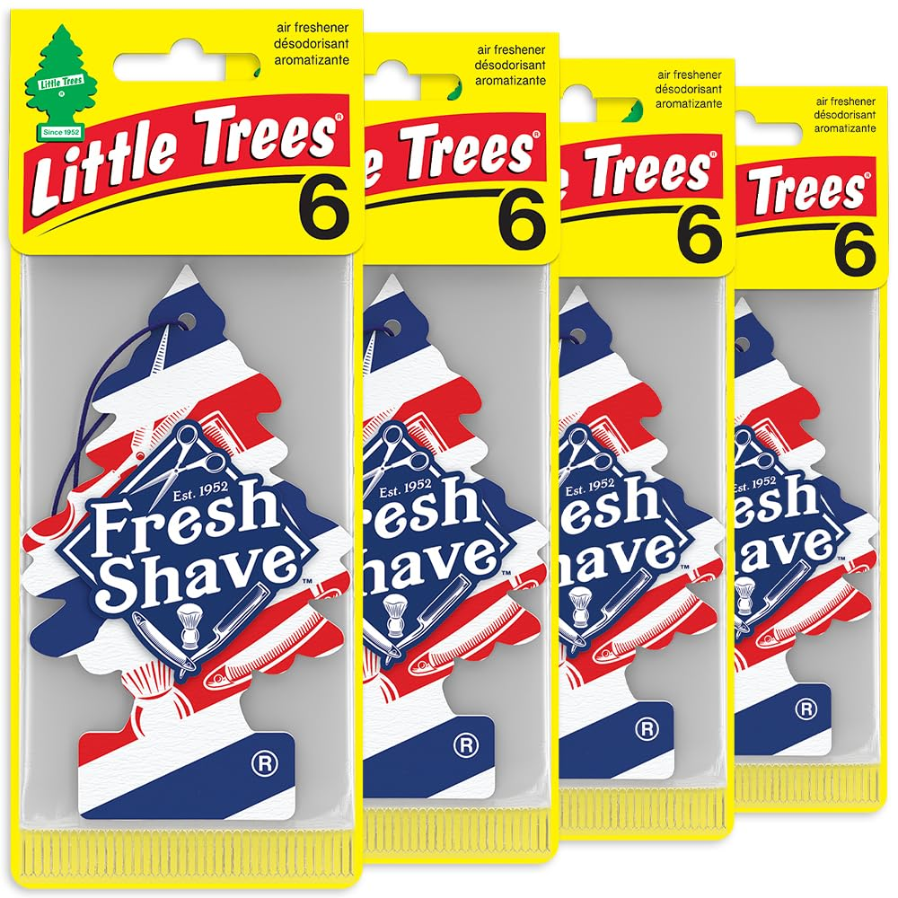 LITTLE TREES Car Air Freshener - Black Ice (24 Pack) | Long-Lasting Hanging Tree Scent for Car & Home Fresh Shave SKU_18
