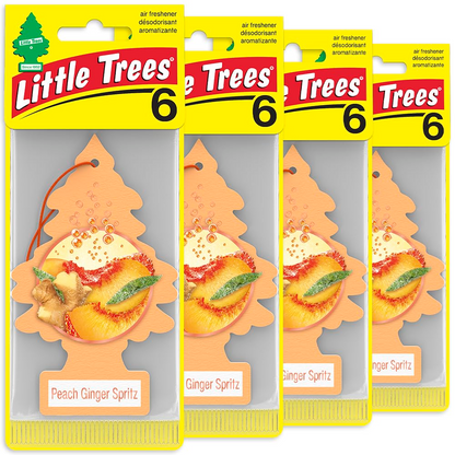 LITTLE TREES Car Air Freshener - Black Ice (24 Pack) | Long-Lasting Hanging Tree Scent for Car & Home Peach Ginger Spritz SKU_19