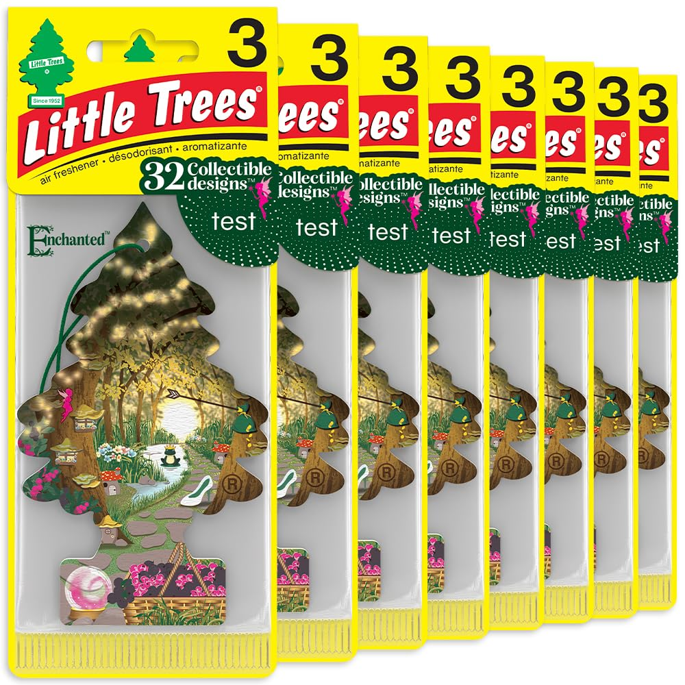 LITTLE TREES Car Air Freshener - Black Ice (24 Pack) | Long-Lasting Hanging Tree Scent for Car & Home Enchanted SKU_23