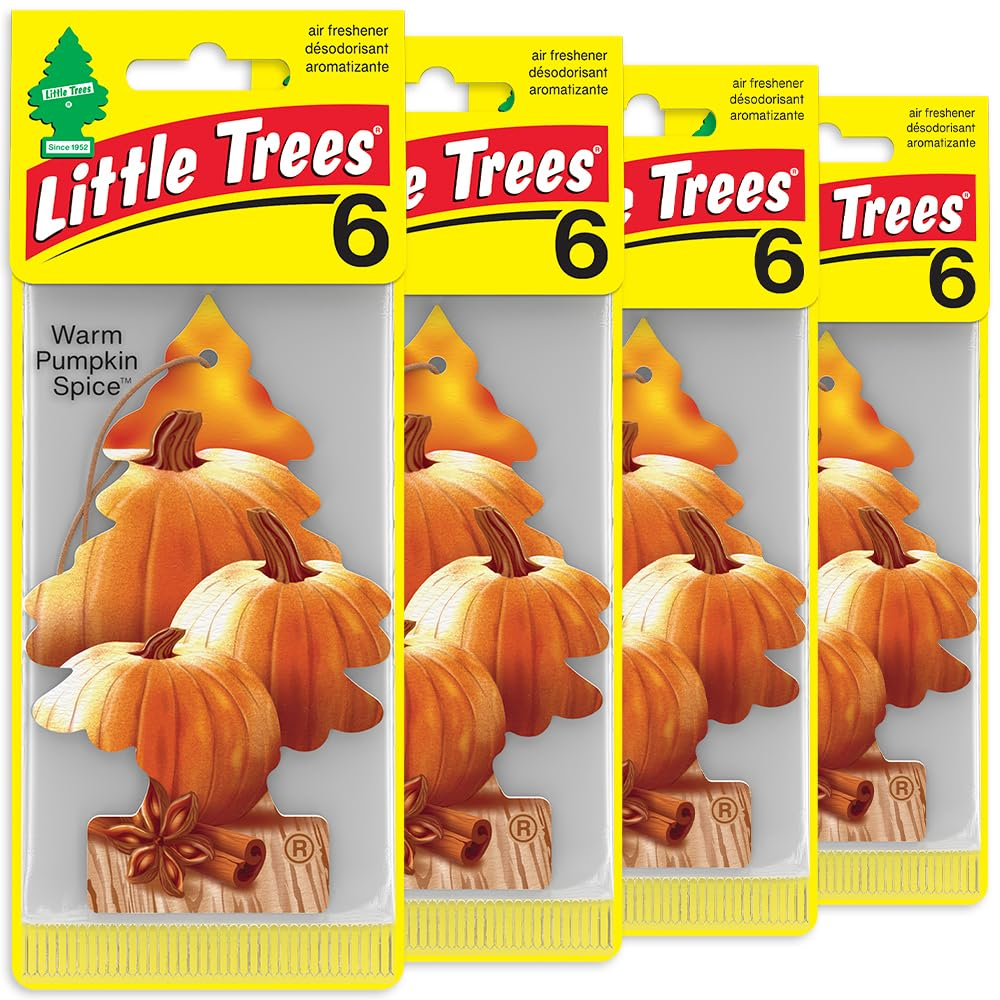 LITTLE TREES Car Air Freshener - Black Ice (24 Pack) | Long-Lasting Hanging Tree Scent for Car & Home Warm Pumpkin Spice SKU_25