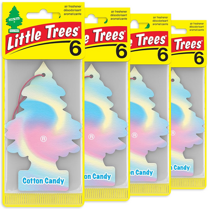 LITTLE TREES Car Air Freshener - Black Ice (24 Pack) | Long-Lasting Hanging Tree Scent for Car & Home Cotton Candy SKU_27