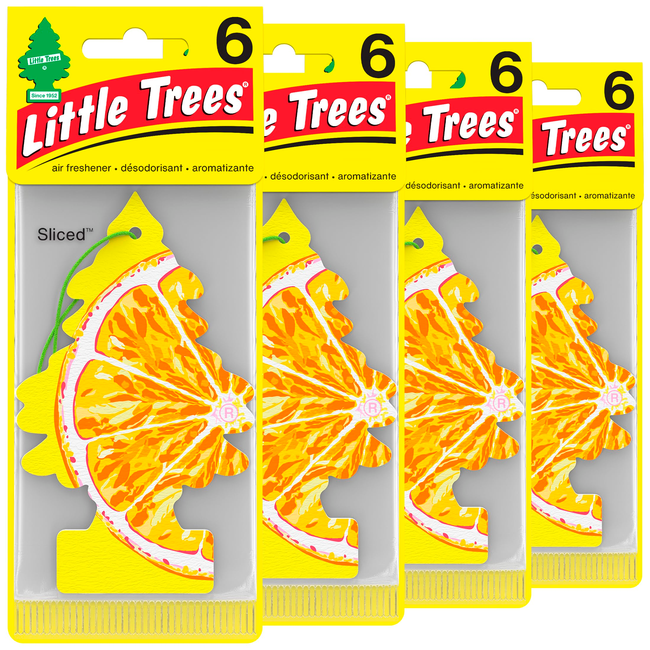 LITTLE TREES Car Air Freshener - Black Ice (24 Pack) | Long-Lasting Hanging Tree Scent for Car & Home Sliced SKU_31