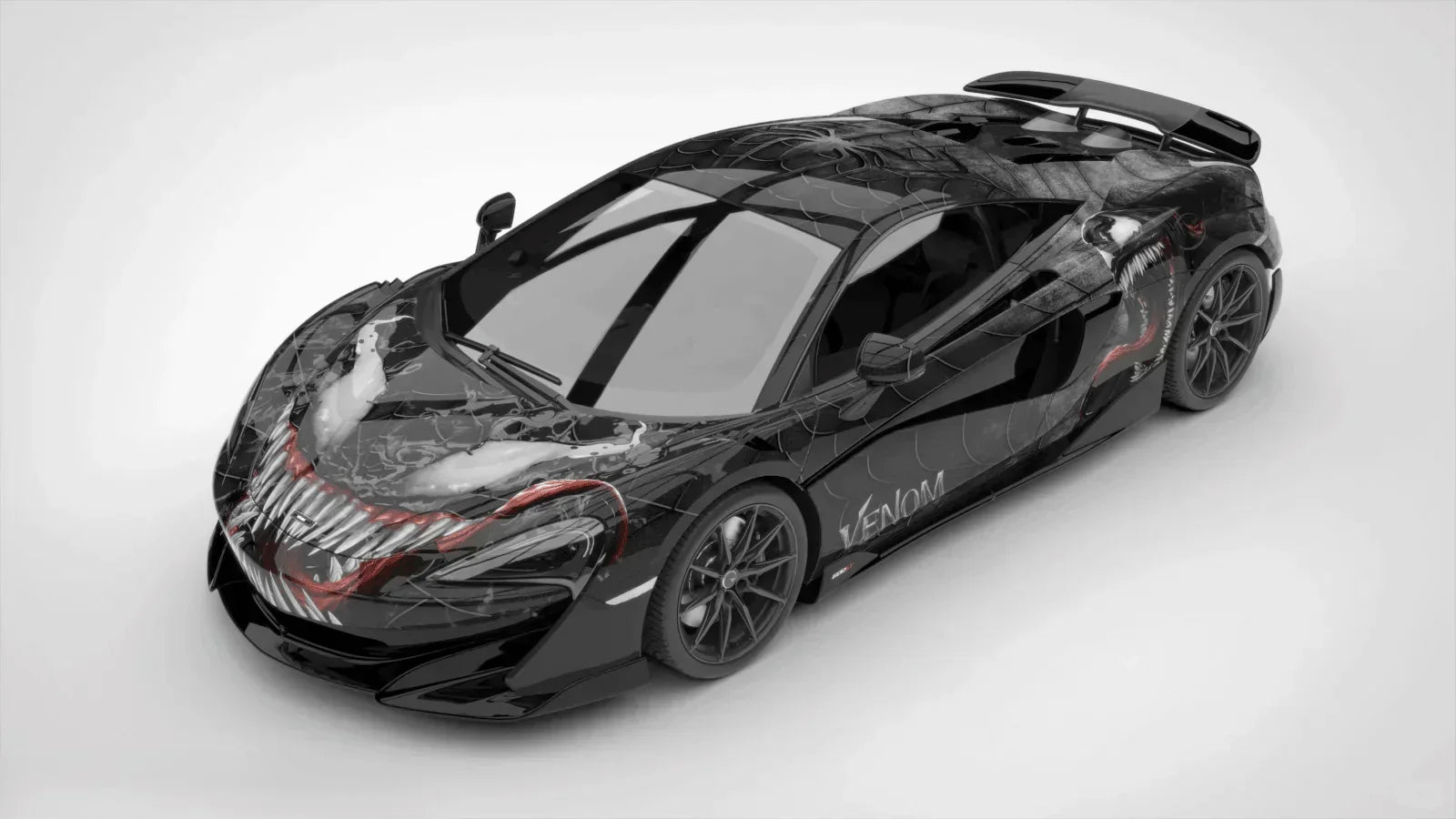 Carbon fiber car model on a white background