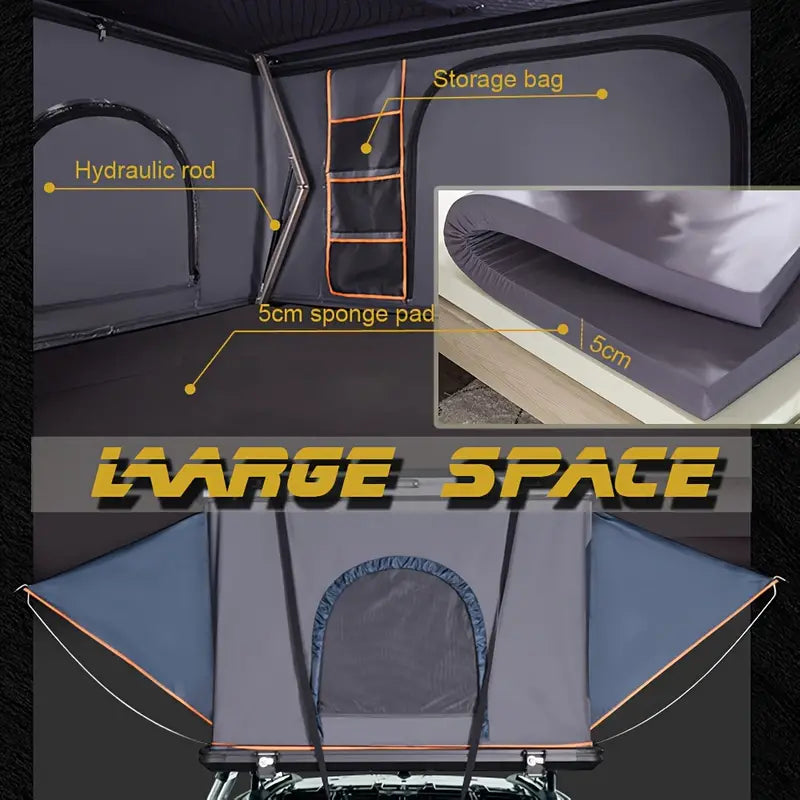 Hard Shell Rooftop Tent For Van, SUV, Truck, Car, Waterproof And Windproof, 2-3 Person Camping Tent With Metal Frame And Canvas Fabric a6808db1-22f5-4b65-b770-e91bcbf3afdf