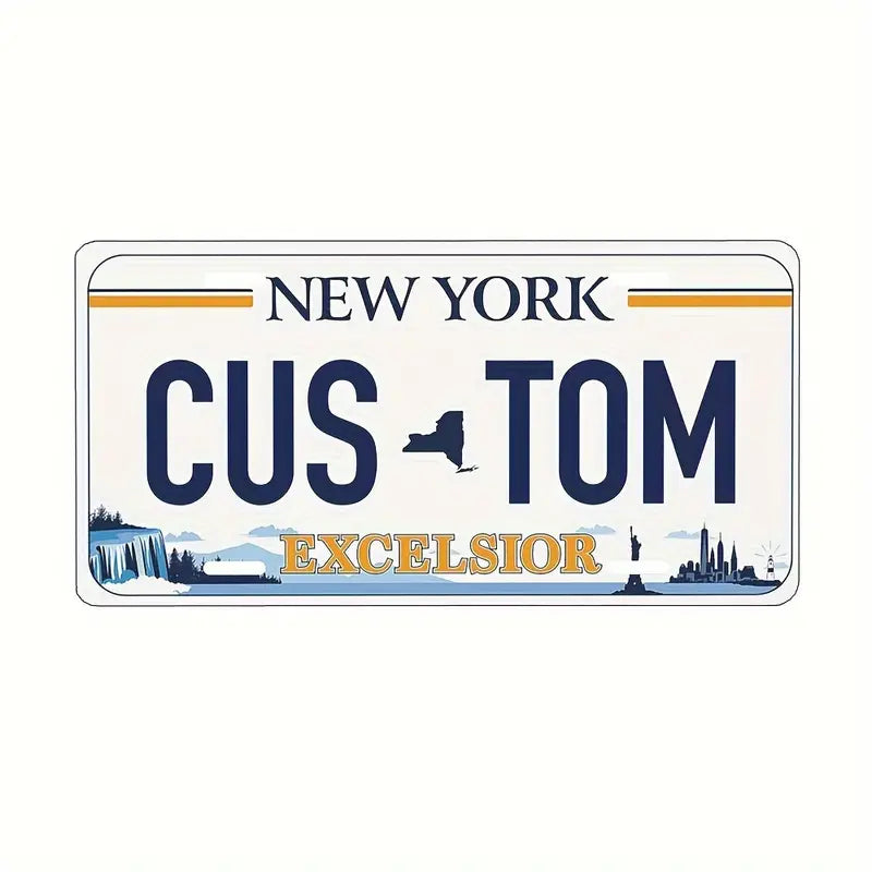 Vintage-Style Aluminum License Plate - Customizable Metal Car Tag Perfect for Front or Rear Display, 6x12 Inches New York - Excelsior 6''x12'' 15cm*30cm aa19f1c6-ab4a-4199-9a23-afae77289e7d_2