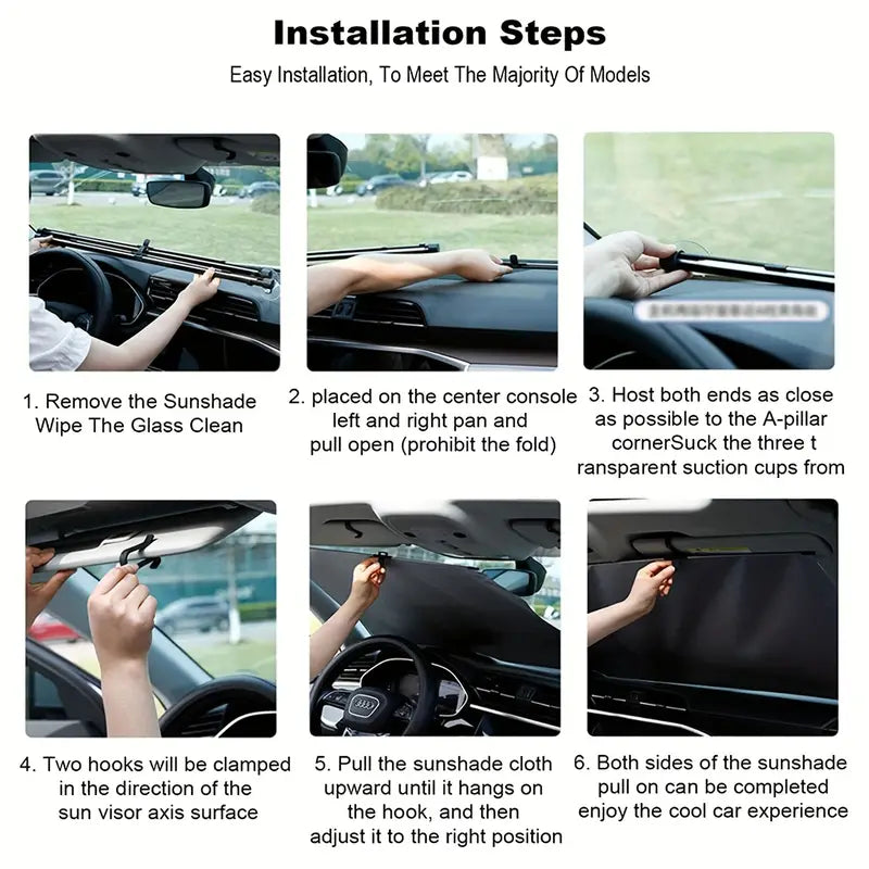 Auto-Retractable Car Sunshade - Uv & Heat Protection, Foldable Windshield Curtain abc4afed-bf8f-48fb-b458-b0152befc367