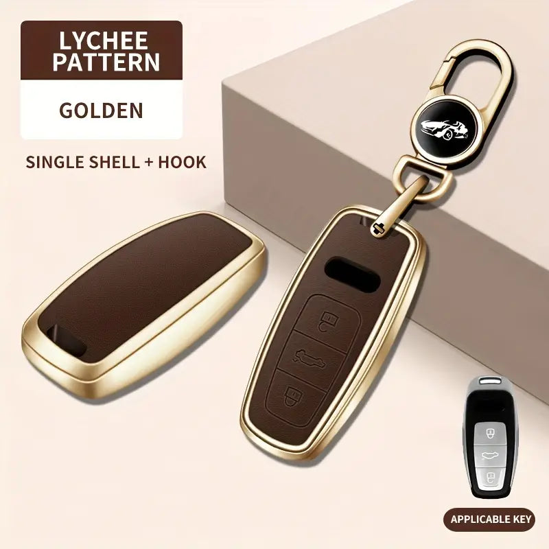 Key Case For Audi Car Series A6 A7 A8 2020 2021 E-tron/Q5/Q7 Model C (Rose Gold) aeb96fdc-ef70-4ec8-8396-17416467c391