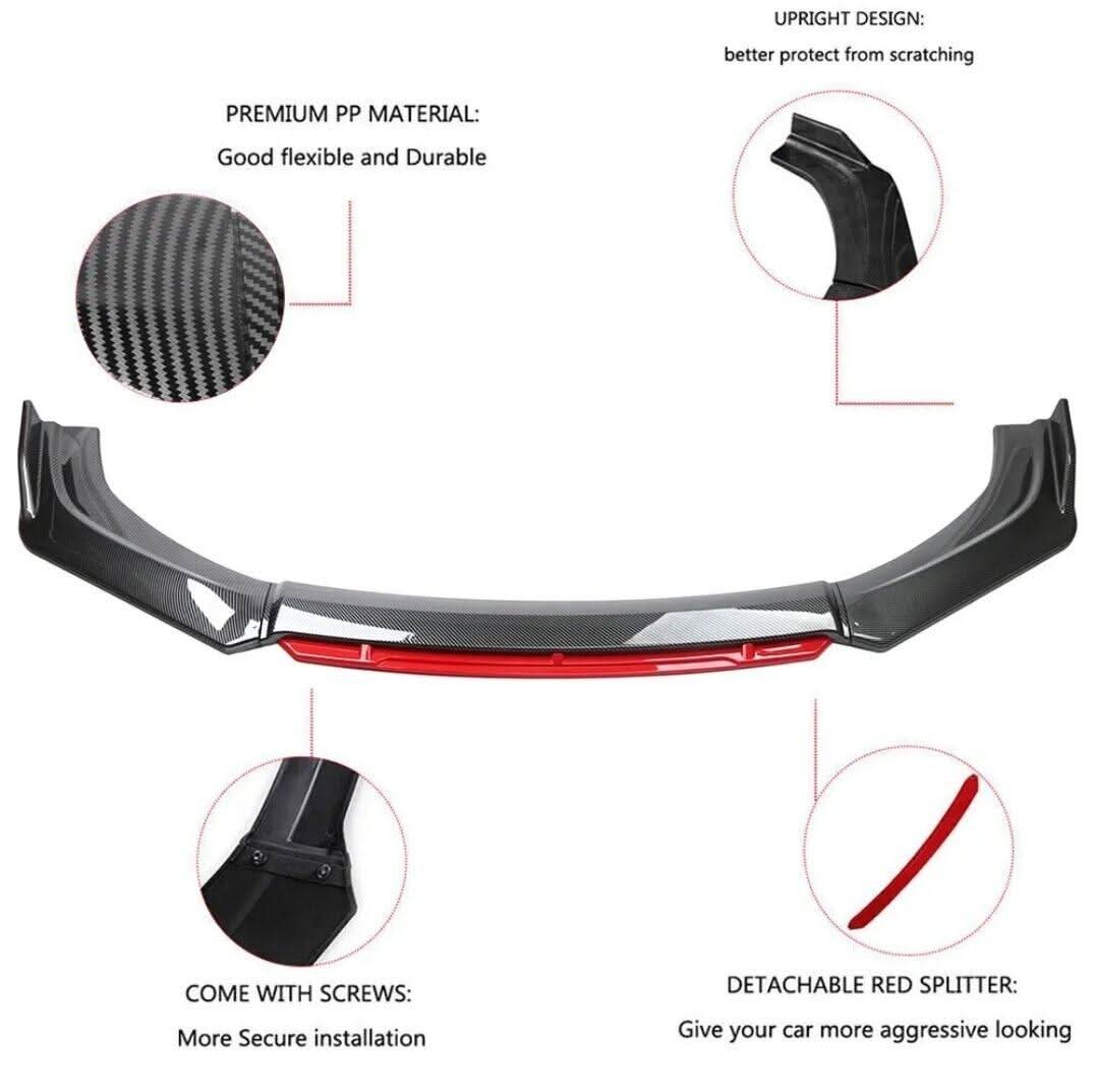 Auto Parts™ Car Front Bumper Body Kit Spoiler Splitter 4/Pcs auto-partstm-car-front-bumper-body-kit-spoiler-splitter-4pcs-auto-parts-14