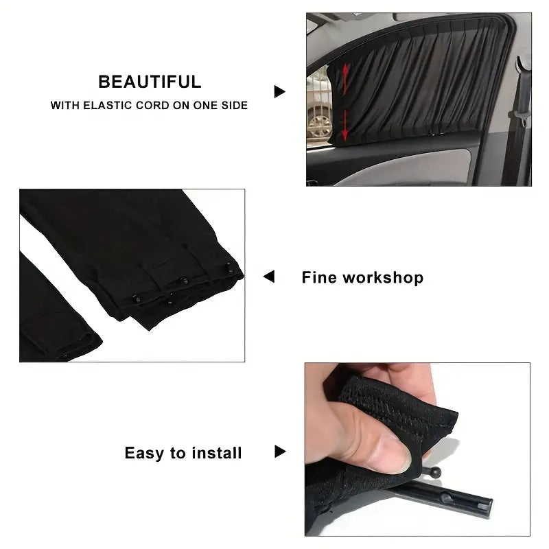2pcs Universal Car Sun Shade Side Window Curtain Auto Foldable Uv Protection b35c1523f4ddbac6c55b664cedfe0893