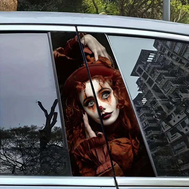 2 Pcs Cartoon Alien & Horror Themed Vinyl Car B-Pillar Sticker b6fc244b-4b24-428a-978a-6d790d4284ff