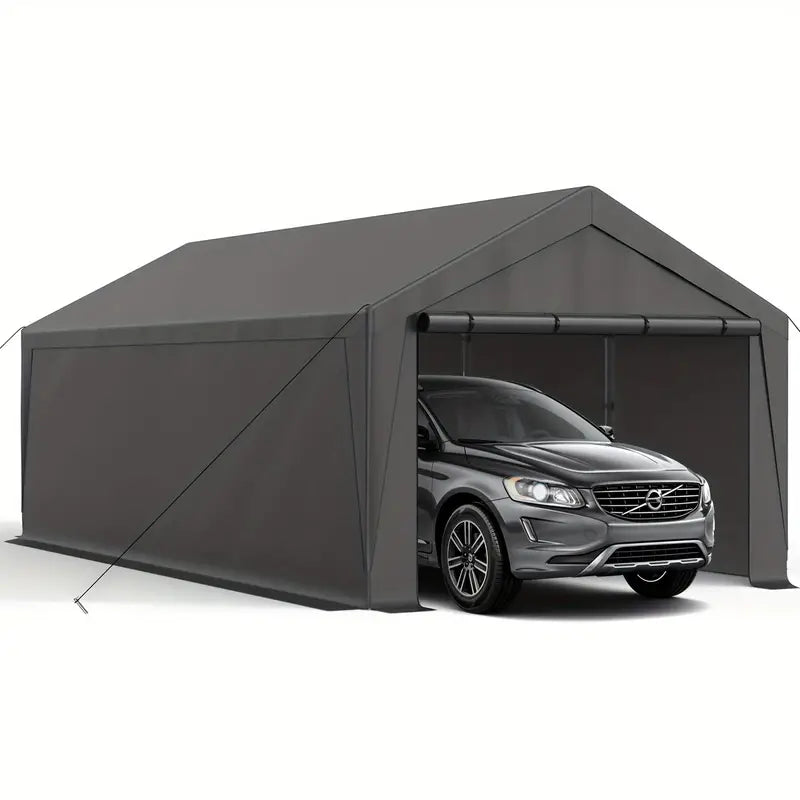 Upgraded Portable Carport with 4 Roll-up Doors Gray 10x20Ft b7e81132-c431-4aea-8917-a0e029eb8f5b_1