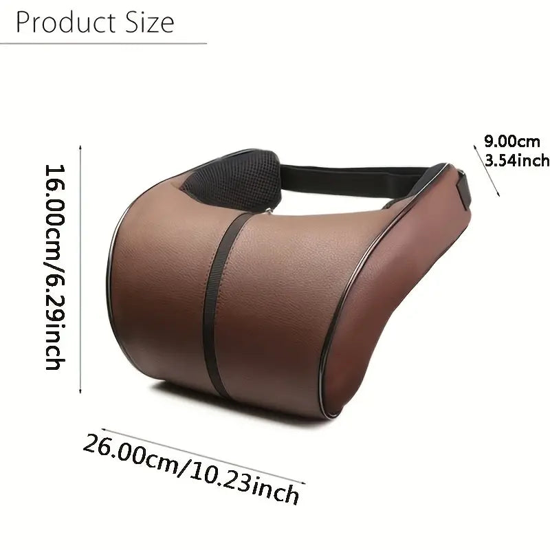 1pc Faux Leather Car Memory Foam Headrest Pillow Comfortable For Long Driving b988d415-1c27-4b0f-a4d7-c8f8c718623d