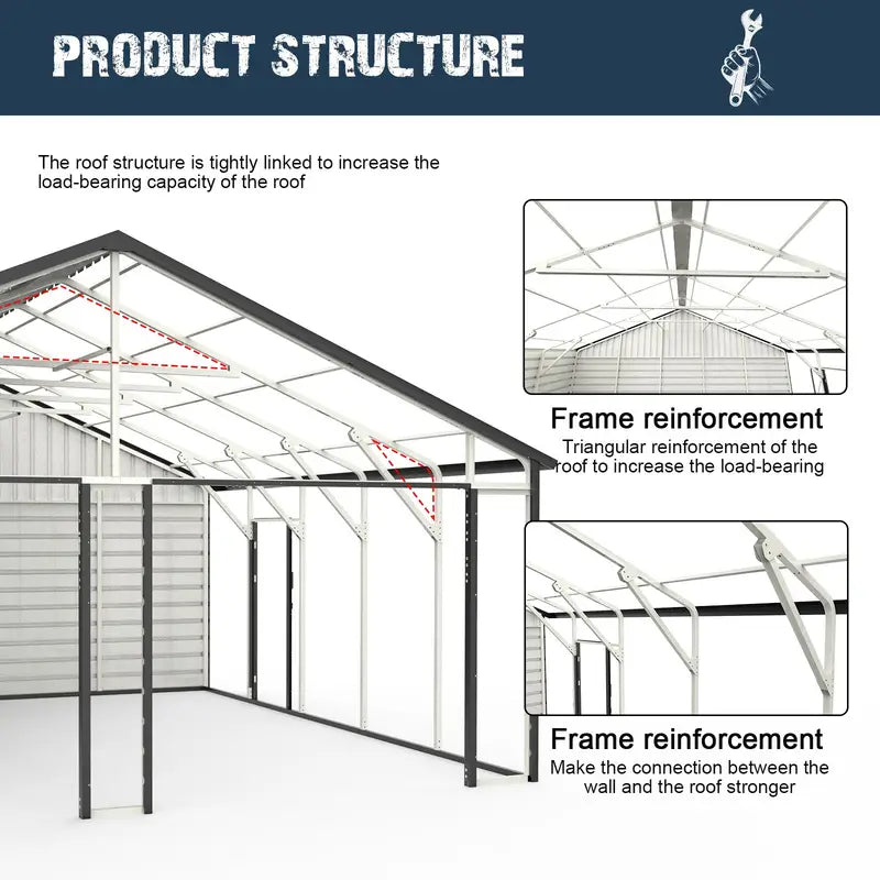23' x 22' Metal Double Garage Shed with Side Door - Chery Industrial ba0e1da1-f063-4bdf-87b3-5d4b8015f7f3_1600x1600.jpeg.format
