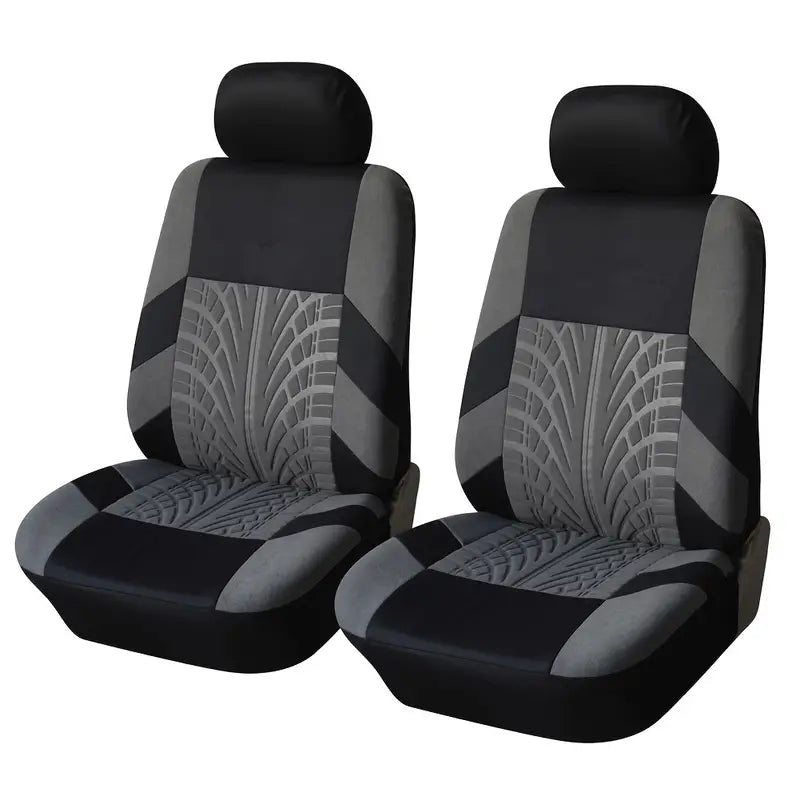 2 Premium Front Car Seat Covers with Removable Headrest Universal Fit Gray Two Seats baf4a3d6-4a57-4bfe-a96c-a25726883b98