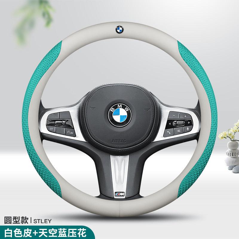 BMW Steering Cover White + sky blue 38cm bmw-steering-cover-auto-parts-7