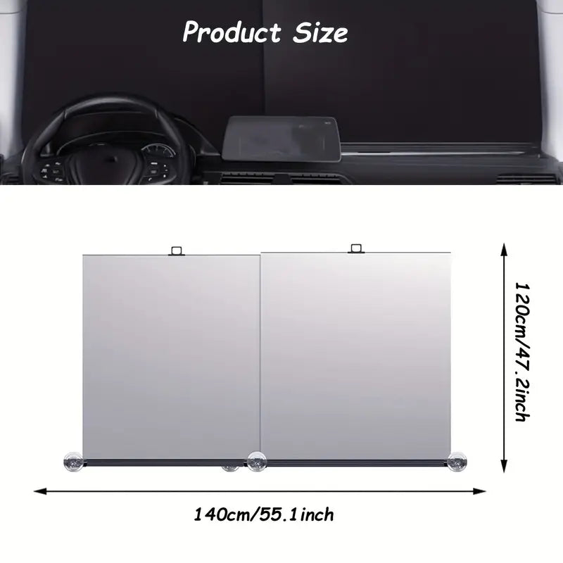 Auto-Retractable Car Sunshade - Uv & Heat Protection, Foldable Windshield Curtain c87a7cfa-3953-48a2-a142-db675c7e4efa