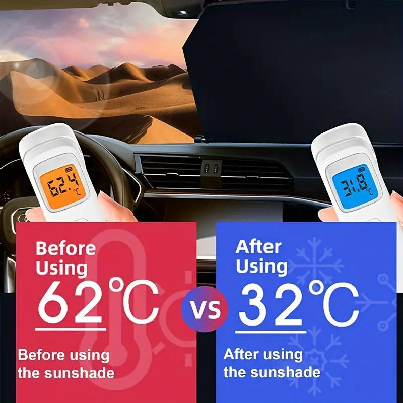 Auto-Retractable Car Sunshade - Uv & Heat Protection, Foldable Windshield Curtain ca1db63d-861f-45f8-941c-f43cea39f529