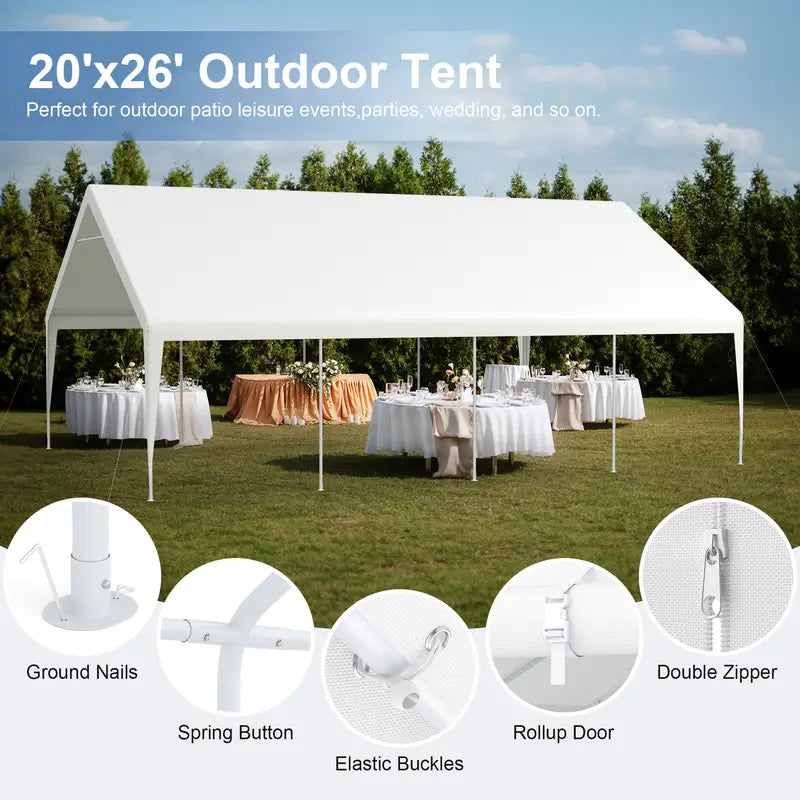 20x26 Canopy Tent for Parties Heavy Duty Carport Large Wedding Event Tent Portable Garage ca35f5c9-d5e6-48a2-9cba-d4d17a0498a1_2000x2000_90e11171-4cea-4d78-bd57-53606e5b4a6c