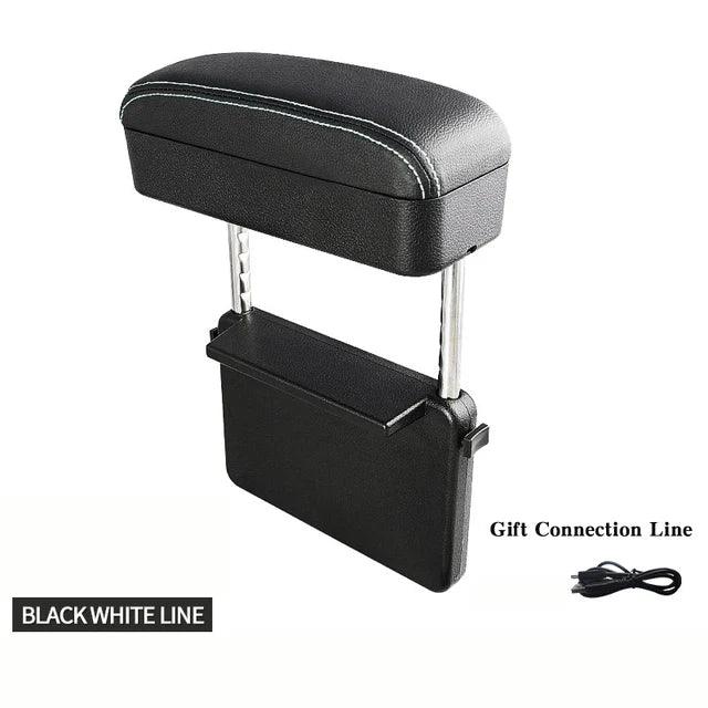 Car Right Hand Elbow Support Armrest Box Mobile Phone Wireless Charging Black white line car-right-hand-elbow-support-armrest-box-mobile-phone-wireless-charging-auto-parts-10