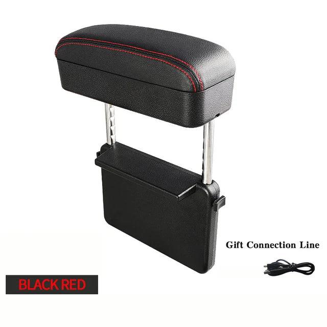 Car Right Hand Elbow Support Armrest Box Mobile Phone Wireless Charging Black red line car-right-hand-elbow-support-armrest-box-mobile-phone-wireless-charging-auto-parts-11