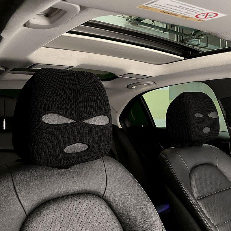 Car Seat Headrest Funny Masks 2pcs Set Black car-seat-headrest-funny-masks-2pcs-set-auto-parts-9