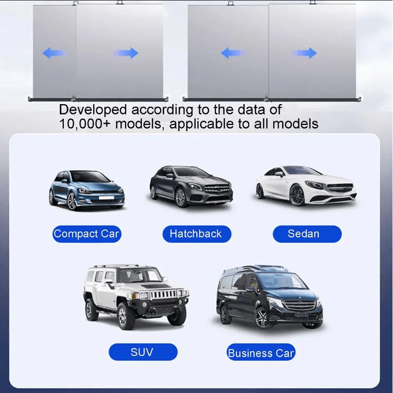 Auto-Retractable Car Sunshade - Uv & Heat Protection, Foldable Windshield Curtain car-sunshade-curtain-sun-protection-universal-4pcs-auto-parts-8