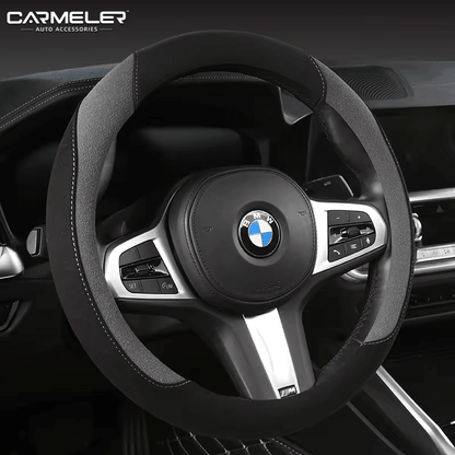 Carbon Fiber Car Steering Wheel Cover 15 inch Breathable Anti Slip Leather Black and grey carbon-fiber-car-steering-wheel-cover-15-inch-breathable-anti-slip-leather-auto-parts-9