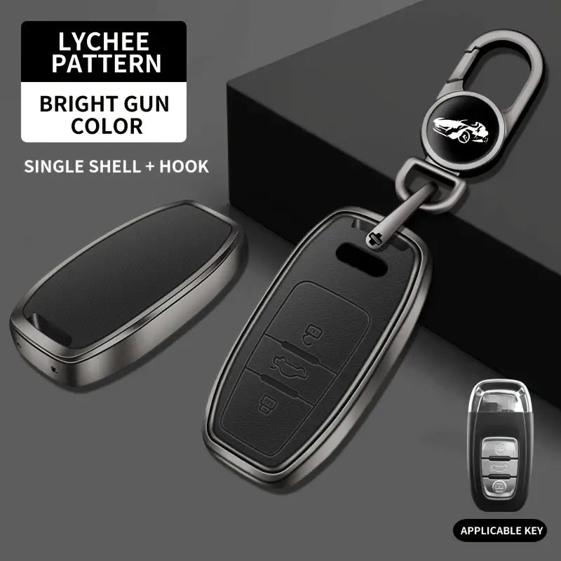 Key Case For Audi Car Series A6 A7 A8 2020 2021 E-tron/Q5/Q7 Model A (Shiny Gunmetal) cb00a088-7c2a-4134-9de8-aa061a145537