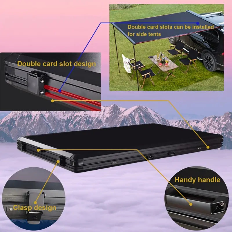Hard Shell Rooftop Tent For Van, SUV, Truck, Car, Waterproof And Windproof, 2-3 Person Camping Tent With Metal Frame And Canvas Fabric cd337ac1-6de2-4493-abb8-75bf0c36428e