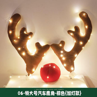 Christmas Red 3 Sets 06—extra large car antlers—brown,With lights, christmas-red-3-sets-auto-parts-7