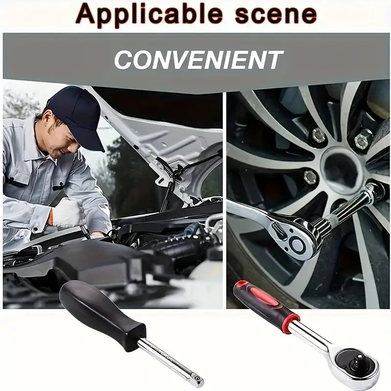 46-Piece 1/4 Drive Socket Wrench Set - Tool Kit d109640a-40d9-4658-a09d-bfc14fd976a0