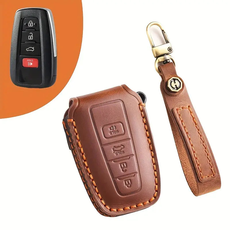 Premium Genuine Leather Key Fob Cover for Toyota Model 4 Brown d1724f7f-7fcc-4f51-8b52-7b2e3f6ea4f2_d91c3dfb-1fd8-4307-a182-09a694273db4
