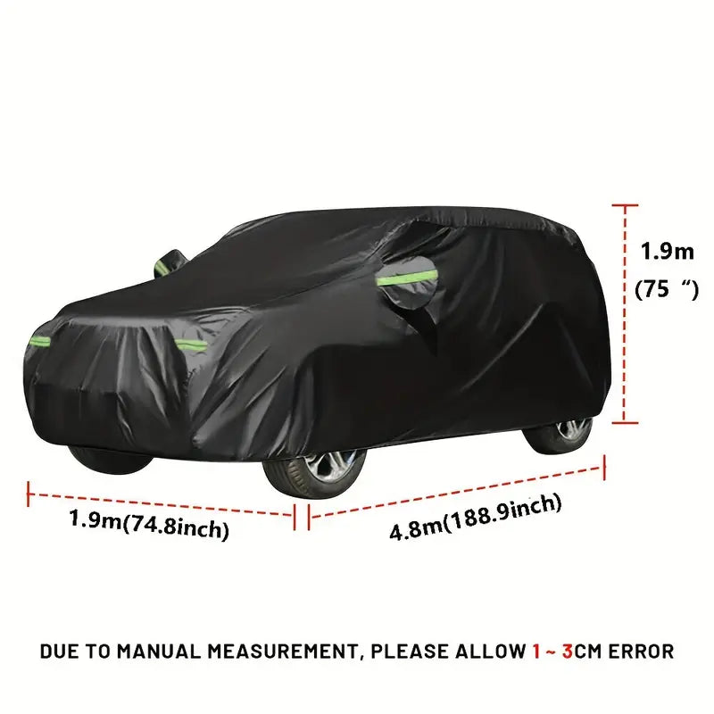 1pc Duty Waterproof Full Car Cover Outdoor UV Snow Dust Rain Resistant Protection Black d44e0507-a29e-4238-a5c4-0a64f15ebb33