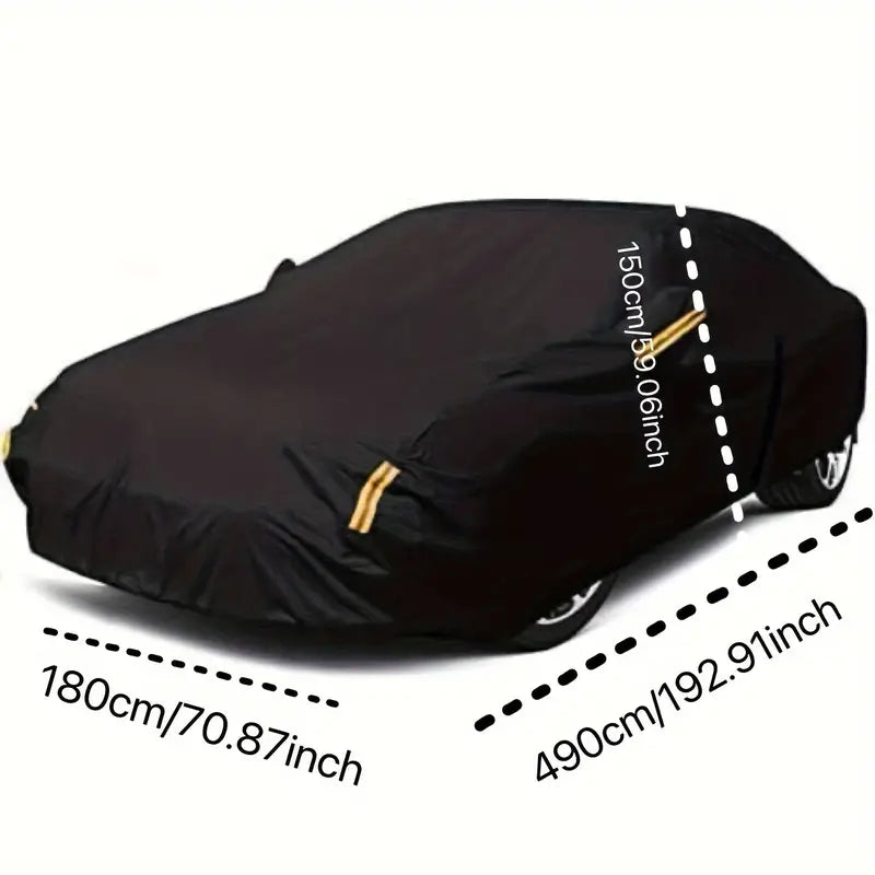 Oxford Cloth Full Car Cover - Waterproof 190T Outdoor Protection with Reflective Warning Tape XL d548c363-2bab-4a92-84f8-07fe1c3514cc