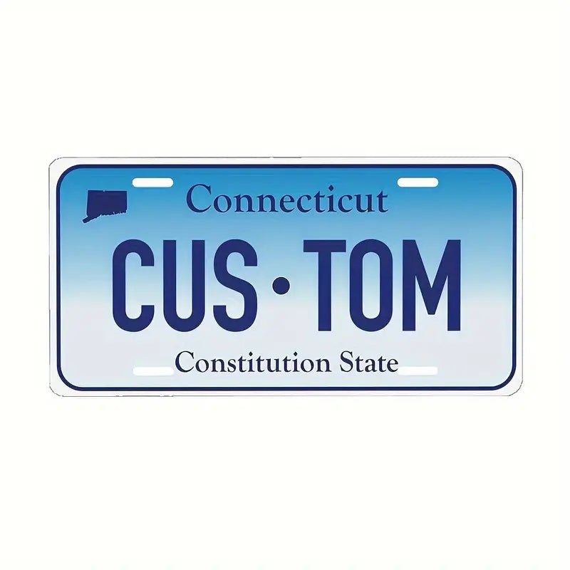Vintage-Style Aluminum License Plate - Customizable Metal Car Tag Perfect for Front or Rear Display, 6x12 Inches Connecticut 6''x12'' 15cm*30cm d62f53e2-96eb-4ec7-b27c-5988bec29790