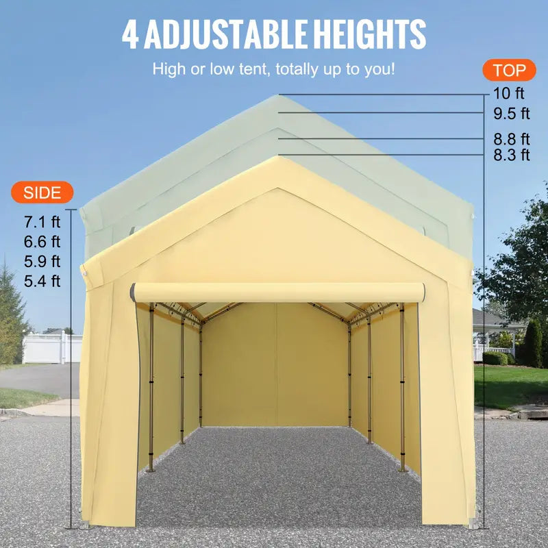 VEVOR 10 X 20 Ft Carport Car Canopy, Heavy Duty Garage d758a626-327c-4f11-a38a-ba050742c706