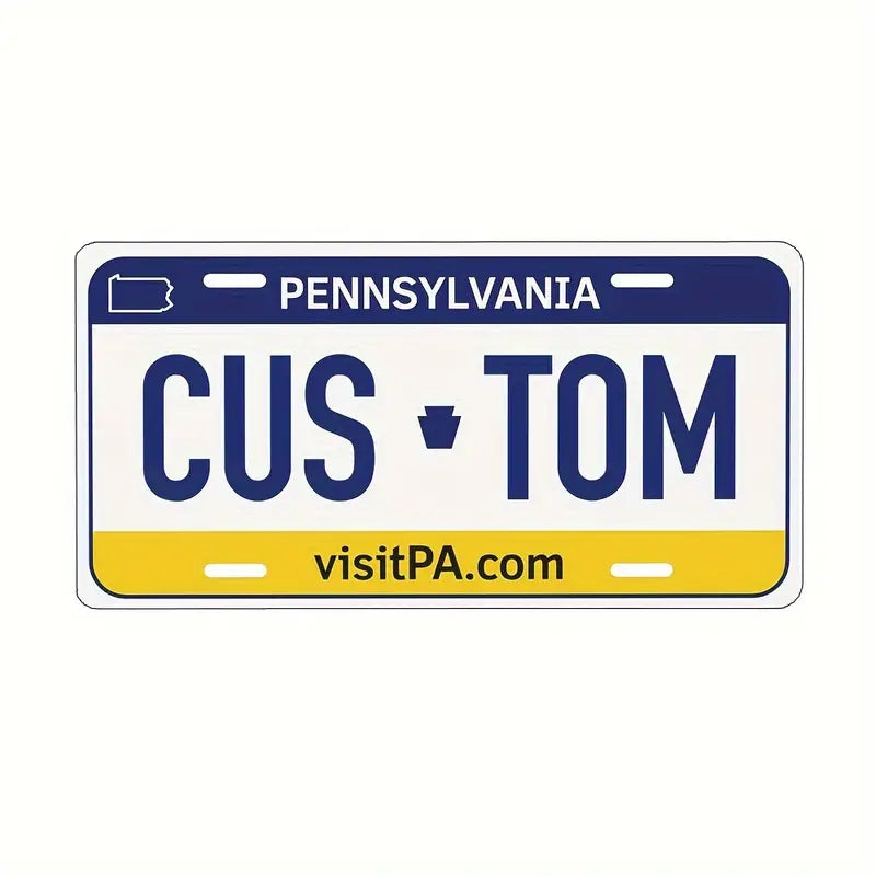 Vintage-Style Aluminum License Plate - Customizable Metal Car Tag Perfect for Front or Rear Display, 6x12 Inches Pennsylvania 6''x12'' 15cm*30cm da44d3c4-598d-4a78-8f20-af1d9506d039